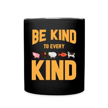 Vegan Fleischlos Tierlieb & Veganer - Tasse einfarbig - Schwarz - Vorne