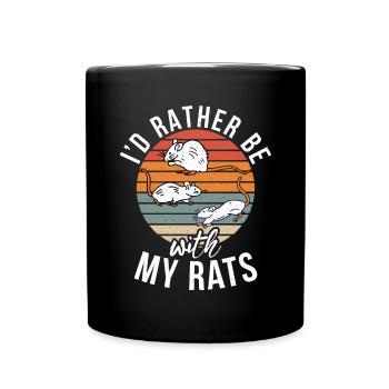 Rattenbesitzer Geschenk Ratten Liebhaber - Tasse einfarbig - Schwarz - Vorne