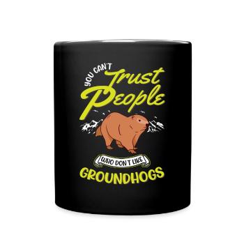 Murmeltier Groundhog Day Waldmurmeltier - Tasse einfarbig - Schwarz - Vorne
