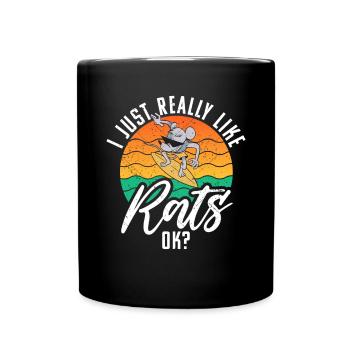 Rattenbesitzer Geschenk Ratten Liebhaber - Tasse einfarbig - Schwarz - Vorne