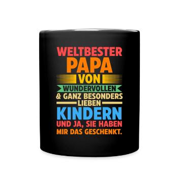 Papa Vater Vatertag - Tasse einfarbig - Schwarz - Vorne