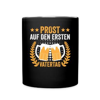 Papa Vater Bier Vatertag - Tasse einfarbig - Schwarz - Vorne