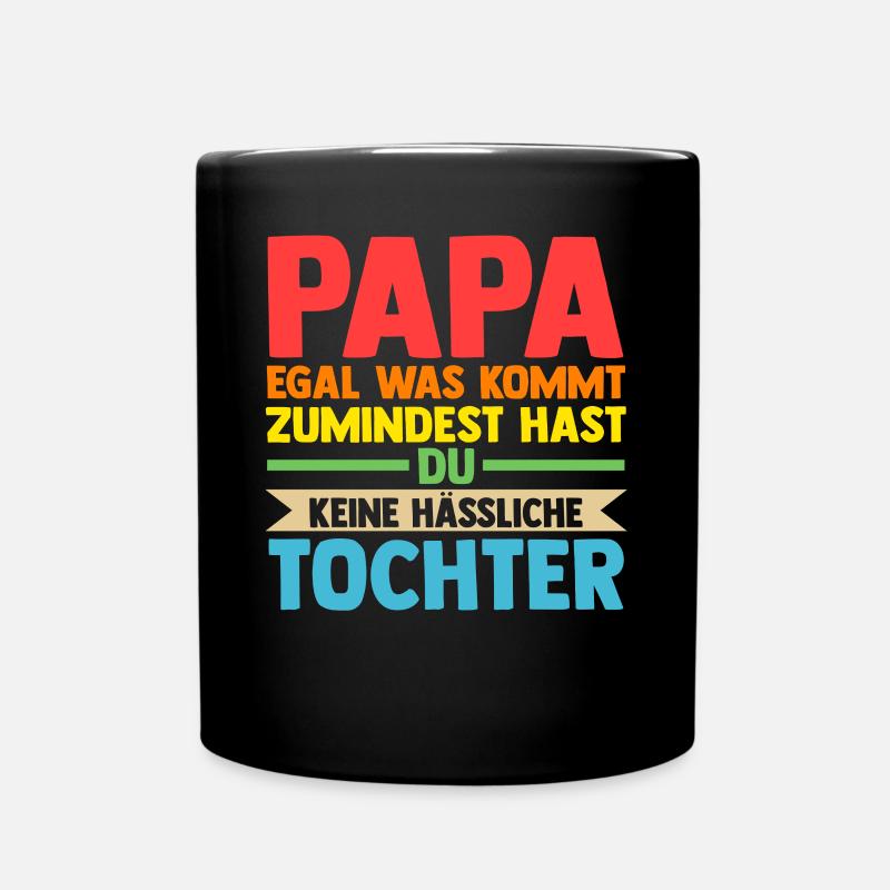 Papa Tochter - Tasse einfarbig - Schwarz
