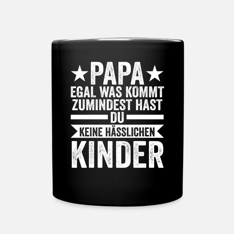Papa Vater Vatertag - Tasse einfarbig - Schwarz