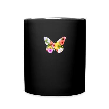 Coconut Girl Aesthetic Hibiscus Butterfly - Tasse einfarbig - Schwarz - Vorne