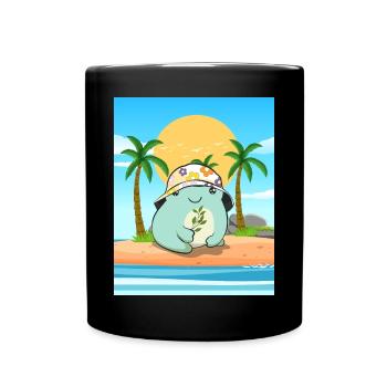 Coconut Girl Aesthetic Kawaii Frog Summer Beach - Tasse einfarbig - Schwarz - Vorne