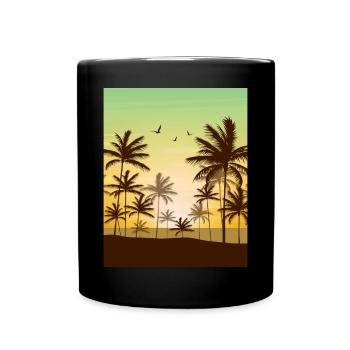 Coconut Girl Aesthetic Tropical Summer Beach - Tasse einfarbig - Schwarz - Vorne