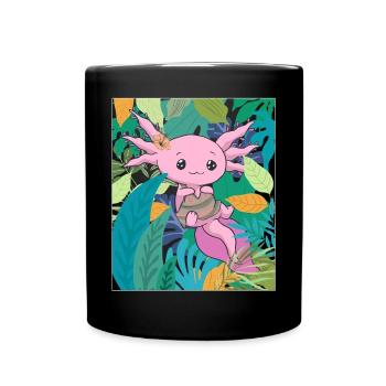 Coconut Girl Aesthetic Kawaii Axolotl - Tasse einfarbig - Schwarz - Vorne