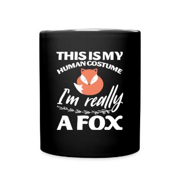 This Is My Human Costume I'm Really A Foxwildlife - Full Colour Mug - black - Front