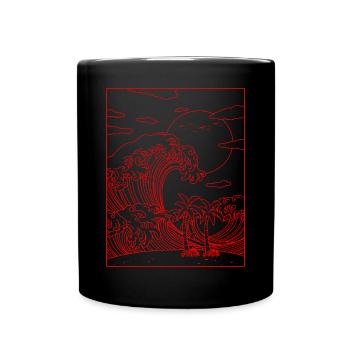 Coconut Girl Aesthetic Summer Beach Kanagawa Wave - Tasse einfarbig - Schwarz - Vorne