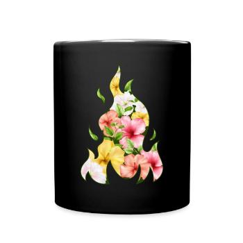 Coconut Girl Aesthetic Hibiscus Flame - Tasse einfarbig - Schwarz - Vorne