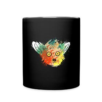 Splash Art Ringtail Maki Madagascar lémuriens - Mug uni - noir - Devant