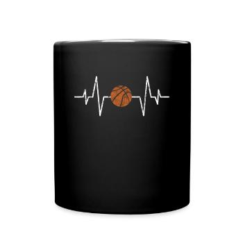 Basketball heartbeat - Full Colour Mug - black - Front