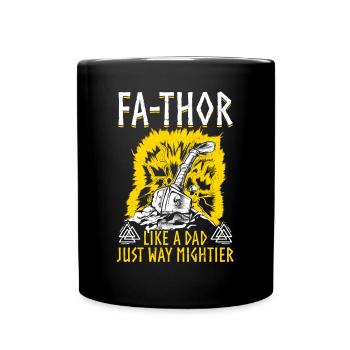 Herren Vathor - Vatertag Vatertagsgeschenk Viking - Tasse einfarbig - Schwarz - Vorne