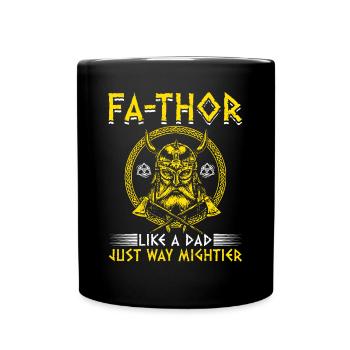 Herren Vathor - Vatertag Vatertagsgeschenk Viking - Tasse einfarbig - Schwarz - Vorne