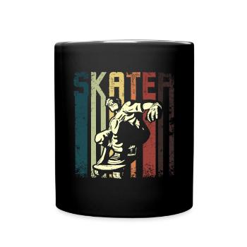 Retro Vintage Skateboarding - Full Colour Mug - black - Front