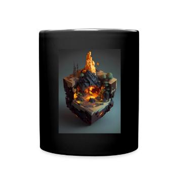 Voxel Fantasy Gaming Gaming Gamer Pixel Block - Full Colour Mug - black - Front