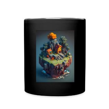 Voxel Fantasy Gaming Gaming Gamer Pixel Block - Full Colour Mug - black - Front