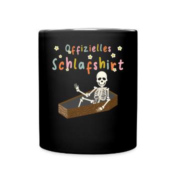Skelett Offizielles Schlafshirt - Tasse einfarbig - Schwarz - Vorne