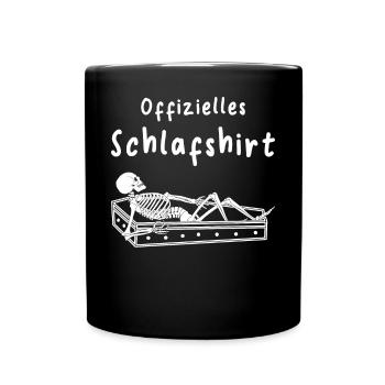 Skelett Offizielles Schlafshirt - Tasse einfarbig - Schwarz - Vorne