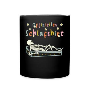 Skelett Offizielles Schlafshirt - Tasse einfarbig - Schwarz - Vorne