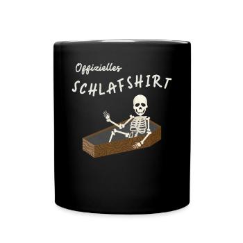 Skelett Offizielles Schlafshirt - Tasse einfarbig - Schwarz - Vorne