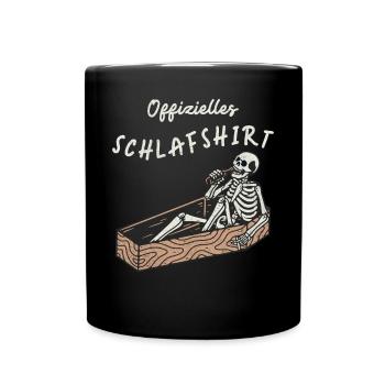Skelett Offizielles Schlafshirt - Tasse einfarbig - Schwarz - Vorne