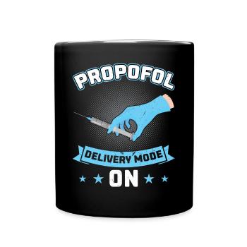 Propofol Delivery Mode On - Anesthesiologist - Full Colour Mug - black - Front