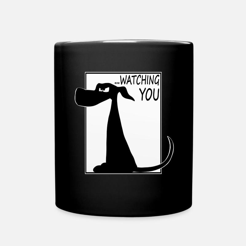 Chemise et autocollant de chien drôle - Mug uni - noir