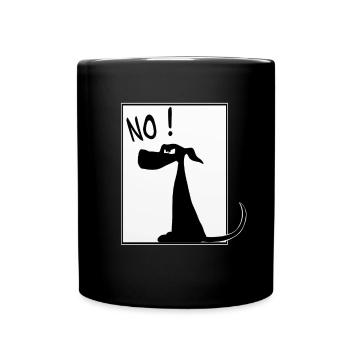 Chemise et autocollant de chien drôle - Mug uni - noir - Devant