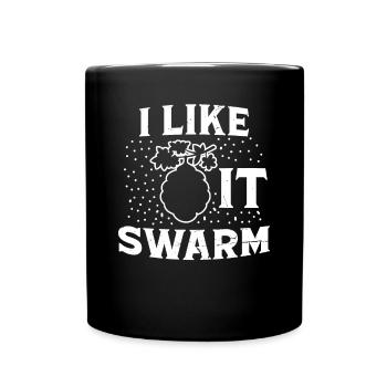 Beekeeper I Like It Swarm Honey Bee Beekeeping - Full Colour Mug - black - Front