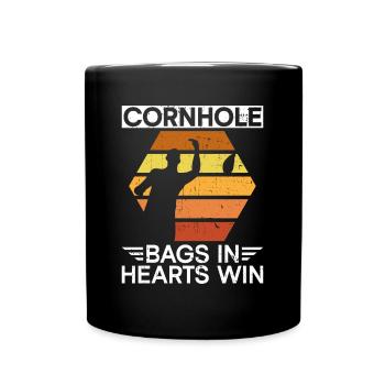 Cornhole Player Blind Hole - Funny Cornhole - Full Colour Mug - black - Front