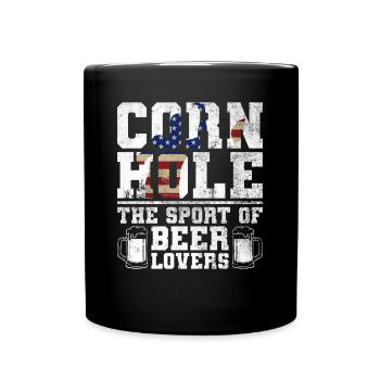 Cornhole Player Beer - Fun Cornhole - Full Colour Mug - black - Front