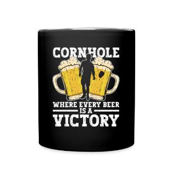 Cornhole Player Beer - Fun Cornhole - Full Colour Mug - black - Front