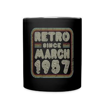 Anniversaire Mars 1957 Cadeau rétro - Mug uni - noir - Devant