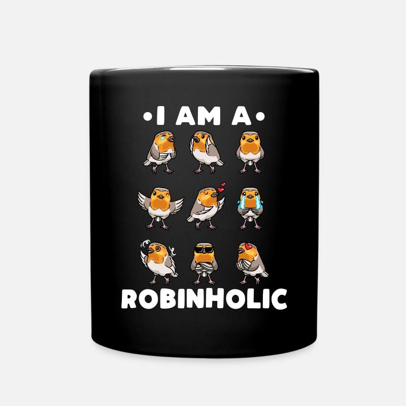 Rotkehlchen Vogel Robinholic - Tasse einfarbig - Schwarz