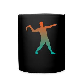 Bumerang Werfen Sportbumerang Werfer Geschenk - Tasse einfarbig - Schwarz - Vorne