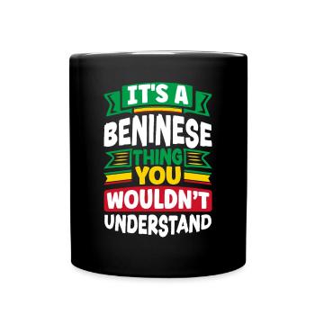 Béninois Bénin Drapeau Béninois Citation - Mug uni - noir - Devant