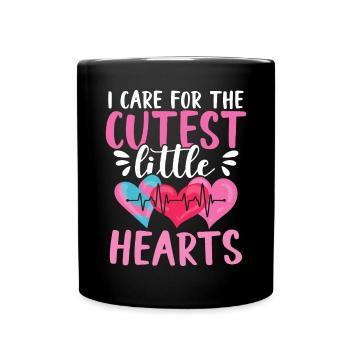 I Care For The Cutest Little Hearts - Full Colour Mug - black - Front