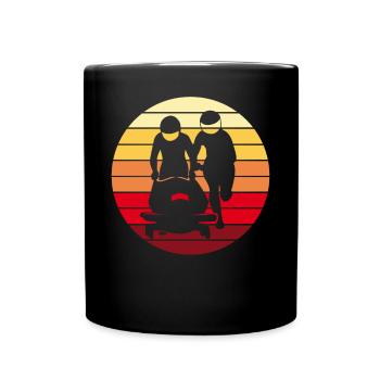 Bobfahrer Bobfahren Bobsport Retro Geschenk - Tasse einfarbig - Schwarz - Vorne