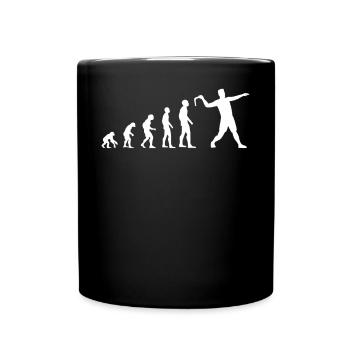 Bumerang Werfen Evolution Bumerang Werfer Geschenk - Tasse einfarbig - Schwarz - Vorne