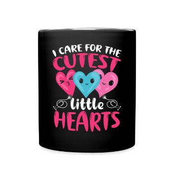 Je me soucie des petits cœurs les plus mignons - Mug uni - noir - Devant