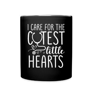 I Care For The Cutest Little Hearts - Full Colour Mug - black - Front