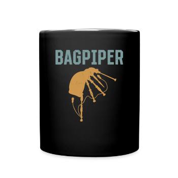 Bagpiper Bagpipe Instrument Bagpipe Musician Bagpi - Tasse einfarbig - Schwarz - Vorne