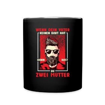 Bart Bartträger Vollbart Schnauzer Männer Geschenk - Tasse einfarbig - Schwarz - Vorne