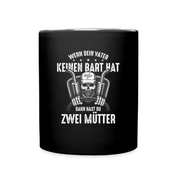 Bart Bartträger Vollbart Schnauzer Männer Geschenk - Tasse einfarbig - Schwarz - Vorne