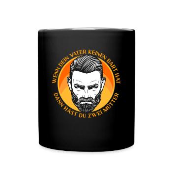 Bart Bartträger Vollbart Schnauzer Männer Geschenk - Tasse einfarbig - Schwarz - Vorne