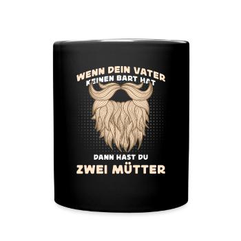 Bart Bartträger Vollbart Schnauzer Männer Geschenk - Tasse einfarbig - Schwarz - Vorne