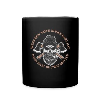 Bart Bartträger Vollbart Schnauzer Männer Geschenk - Tasse einfarbig - Schwarz - Vorne