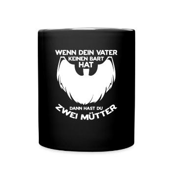 Bart Bartträger Vollbart Schnauzer Männer Geschenk - Tasse einfarbig - Schwarz - Vorne